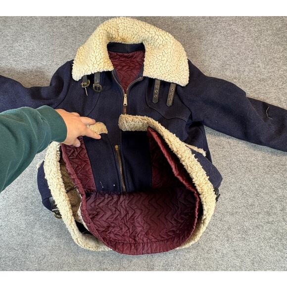 JC Penney Marlboro Man denim sherpa-lined pile rancher jacket. - Picture 7 of 12